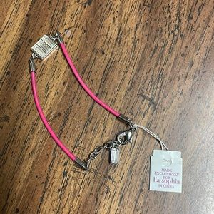 Lia Sophia Silver Baguette pink bracelet